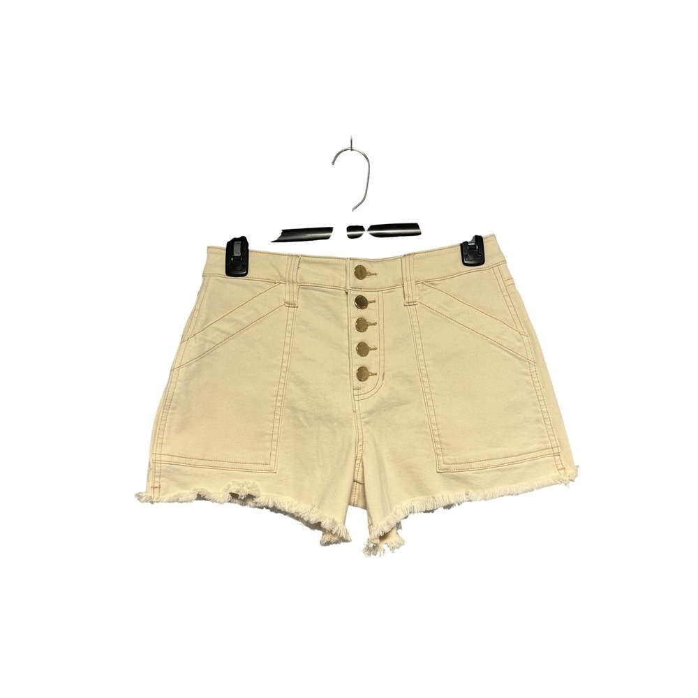 Liverpool Los Angeles Christine Hi-Rise Button Fly Denim Shorts Cream 2/26 Boho - Picture 1 of 7